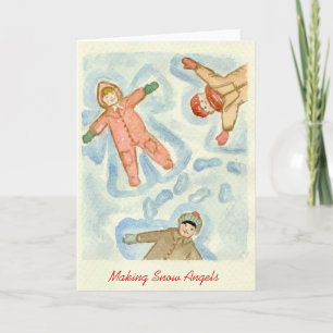 Making Snow Angels Holiday Card
