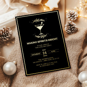 Making Spirits Bright Black Gold Christmas Holiday
