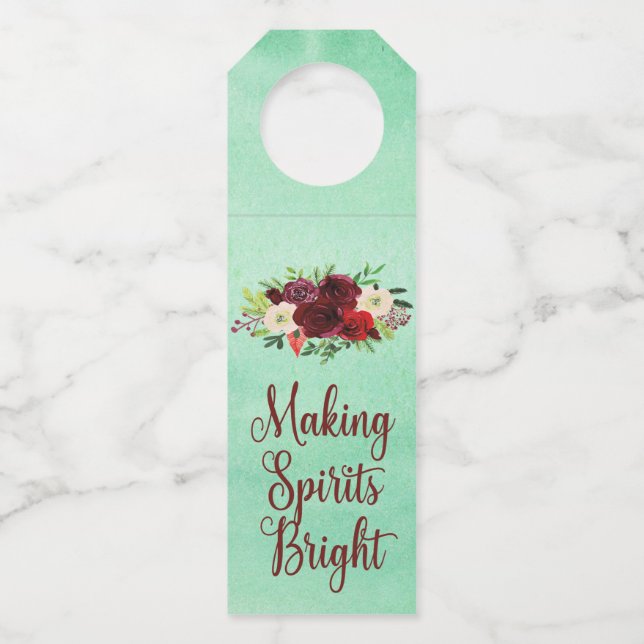 Making Spirits Bright Bottle Hanger Tags (Front)