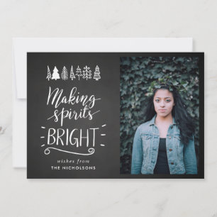 Making Spirits Bright   Chalkboard Christmas Photo Holiday Card