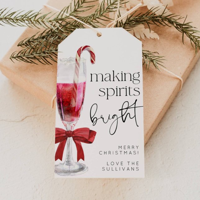 Making Spirits Bright Christmas Cocktail Gift Tag (Creator Uploaded)