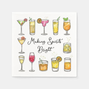 Making Spirits Bright Christmas Cocktail Napkin