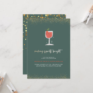 Making Spirits Bright   Christmas Cocktail Party Invitation