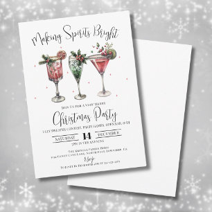 Making Spirits Bright Christmas Cocktail Party Invitation