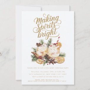 Making Spirits Bright Christmas Cocktail Party Invitation