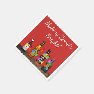 Making Spirits Bright Christmas Fun Cocktail Party Napkin