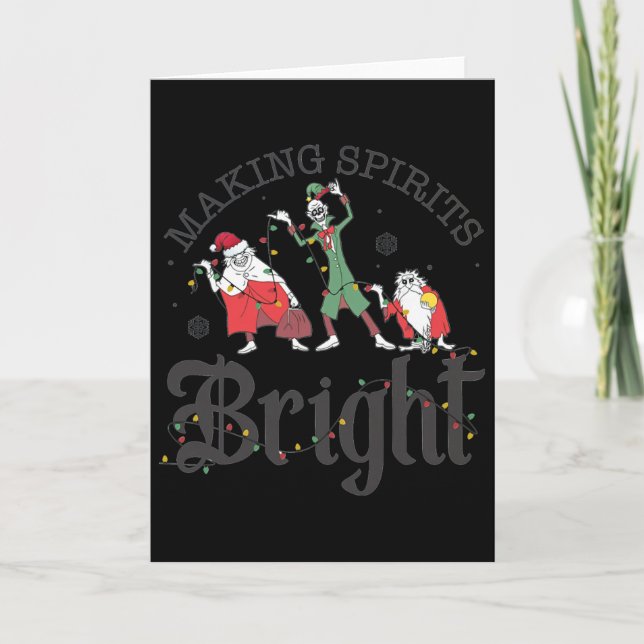 Making Spirits Bright Christmas Haunted Ghosts  Card (Front)