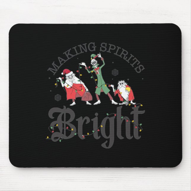 Making Spirits Bright Christmas Haunted Ghosts  Mouse Mat (Front)