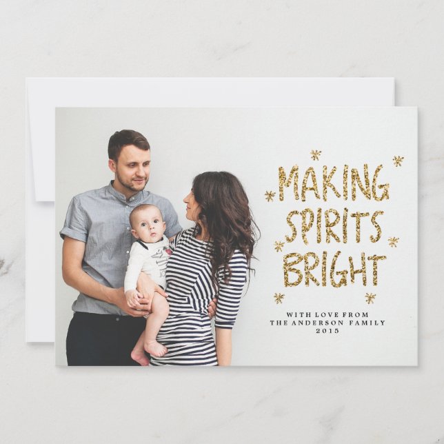 MAKING SPIRITS BRIGHT  Christmas Holiday Card (Front)