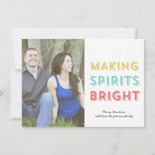 Making Spirits Bright Christmas Photo Flat Card