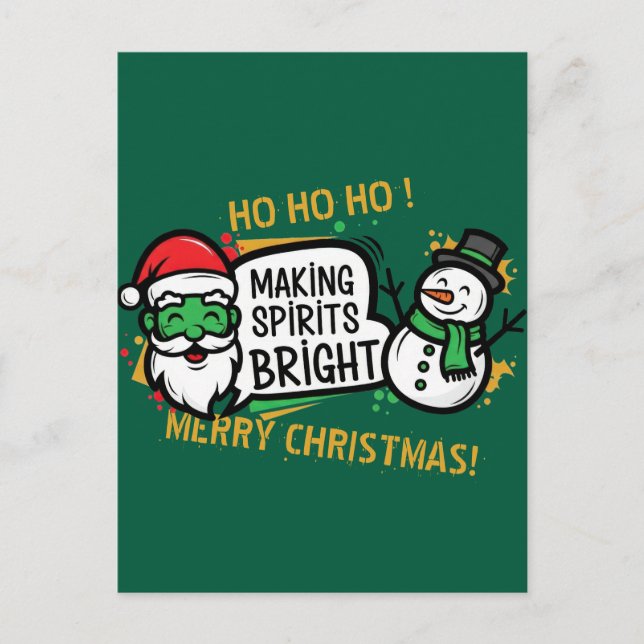 Making Spirits Bright Christmas Postcard (Front)