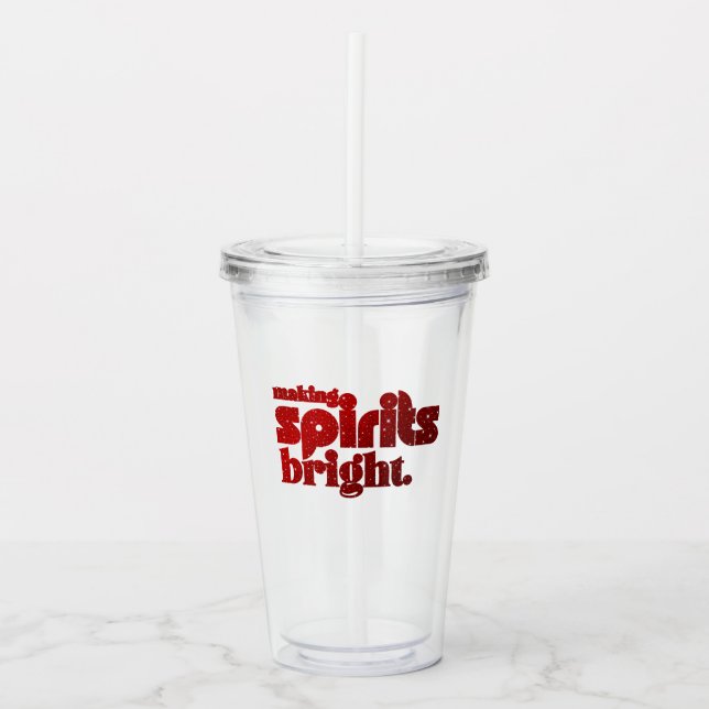 Making spirits bright - Christmas retro Acrylic Tumbler (Front)