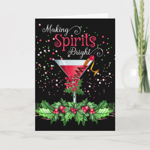 Making Spirits Bright Cocktail Holiday Card