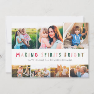 Making Spirits Bright Collage Holiday 7 Photo Card