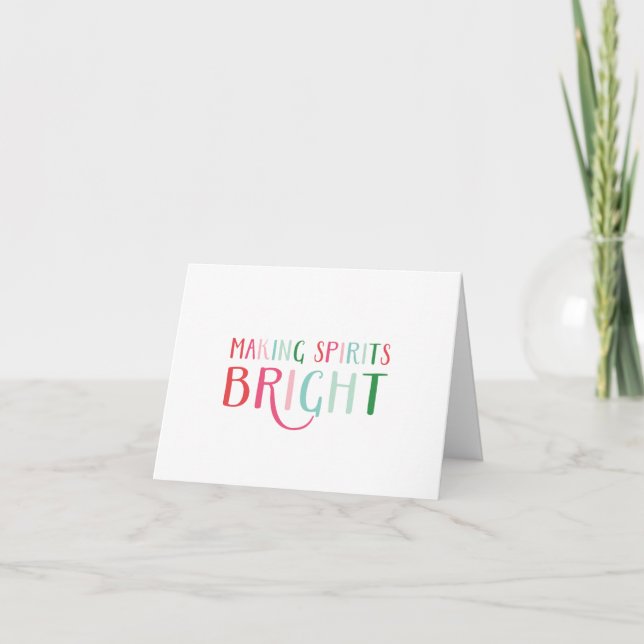 Making Spirits Bright Colourful Holiday Card (Front)