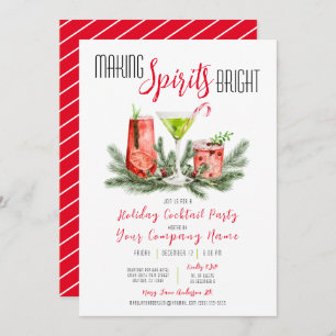 Making Spirits Bright Company Cocktail Party Invitation