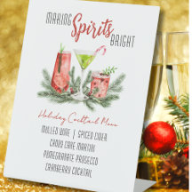 Making Spirits Bright Custom Holiday Bar Menu