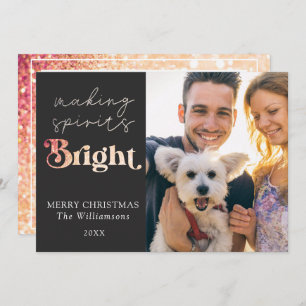 Making Spirits Bright Custom Photo Christmas Holiday Card