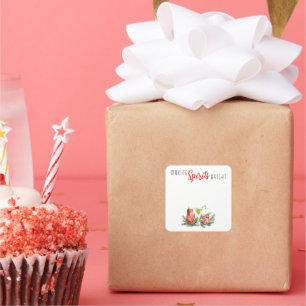 Making Spirits Bright DIY Festive Drinks Blank Square Sticker