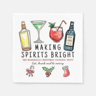 Making Spirits Bright Drinks Christmas Cocktail Napkin