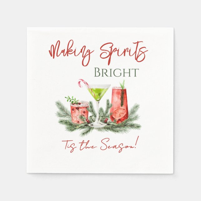 Making Spirits Bright Elegant Holiday Party Napkin (Front)