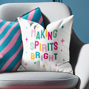 'Making Spirits Bright' Festive Christmas  Cushion