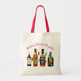 Making Spirits Bright Funny Christmas Liquor Tote Bag