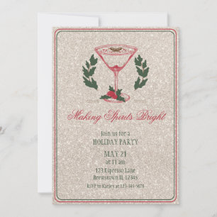 Making Spirits Bright Glam Holiday Party Invitation