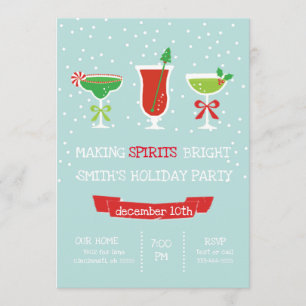 Making Spirits Bright Holiday Christmas Party Invitation
