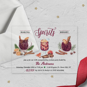Making Spirits Bright   Holiday Cocktail Party Acrylic Invitations