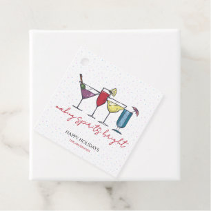 Making Spirits Bright Holiday Cocktail Party Favour Tags