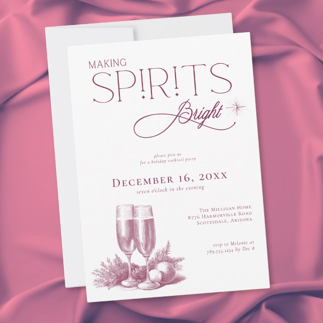 Making Spirits Bright Holiday Cocktail Party Invitation (Creator Uploaded)
