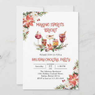 Making Spirits Bright Holiday Cocktail Party Invitation