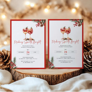 Making Spirits Bright Holiday Cocktails Invitation