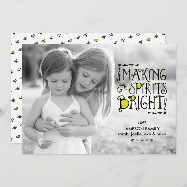 Making Spirits Bright in Lime Holiday Card (Front/Back)