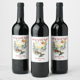 Making Spirits Bright Name Holiday Wine Label