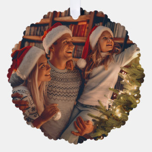 Making Spirits Bright Navy Blue Christmas Photo Tree Decoration Card