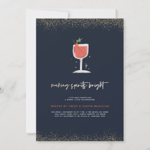 Making Spirits Bright   Navy Christmas Cocktail  Invitation