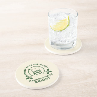 Making Spirits Bright North Pole Distillery Green Coaster