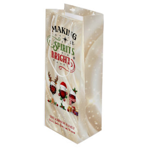 Making Spirits Bright Red Wine Christmas Gift Bag