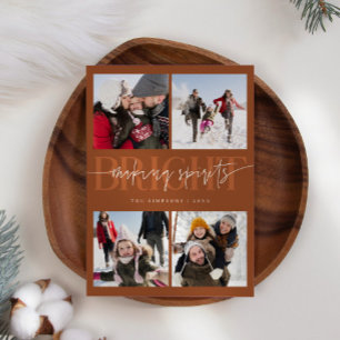 Making Spirits Bright Terracotta Christmas Photo Holiday Card