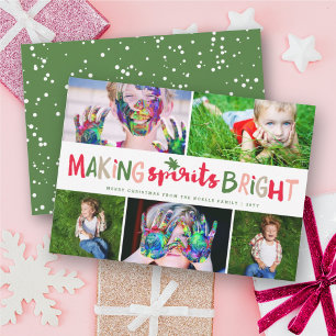 Making Spirits Bright Typography Christmas Photo Holiday Card