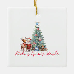 Making Spirits Bright with Cute Santa Ceramic Ornament