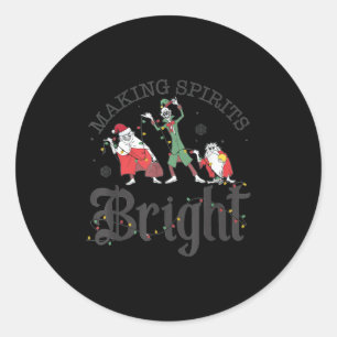 Making Srits Bright Christmas Haunted Ghosts  Classic Round Sticker