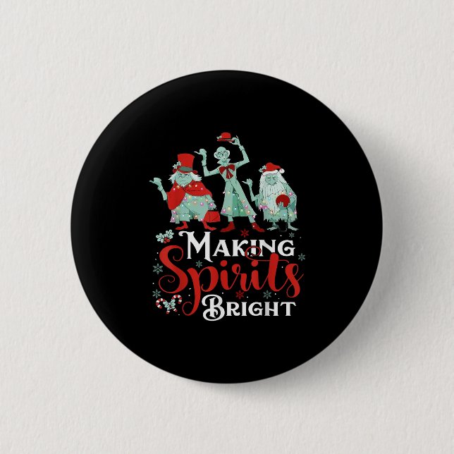 Making Srits Bright Funny Retro Ghost Christmas Co 6 Cm Round Badge (Front)