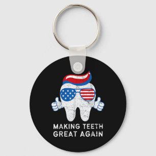 Making Teeth Great Again 4th Of July America Usa Key Ring