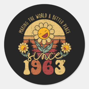Making The World Better Place Turning 60 1963 60Th Classic Round Sticker