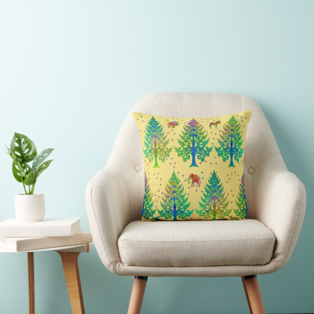 Making Tracks in Sunshine Cushion (Chair)