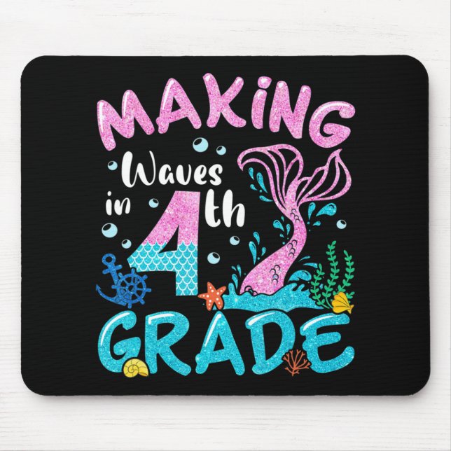 Making Waves In 4th Grade Mermaid Back To School G Mouse Mat (Front)