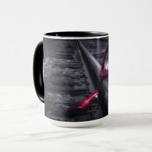 Making Your Own Tracks red high heels railroad Mug